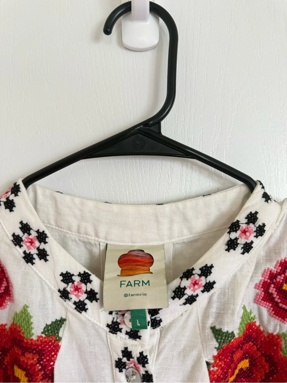 Farm Rio Carmina Embroidered Mini Dress - Picture 4 of 12